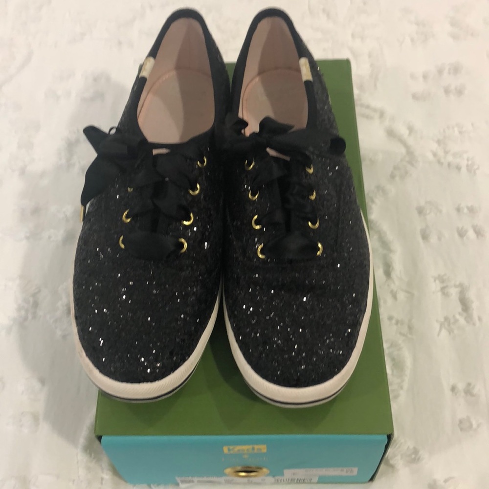 Kate Spade Black Glitter Keds